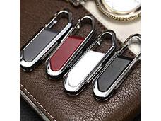 Metal keychain leather swivel usb flash drive