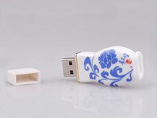 Blue and White Ceramic USB Flash Drive