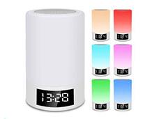 Portable Multimedia Bluetooth Smart Table Lamp Light Alarm Clock LED Touch Bluetooth Speaker
