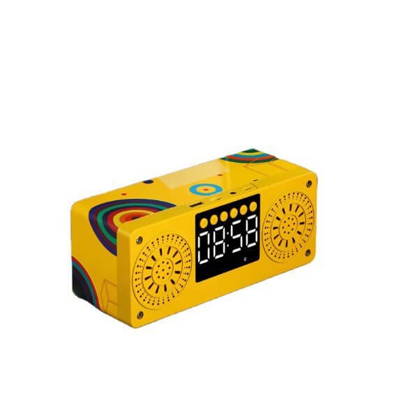Wireless Speaker Wooden Alarm Clock Custom Colorful Bluetooth Speaker