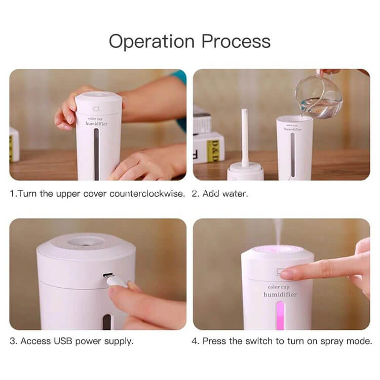 USB Air Purifier Color Light Cup Humidifier